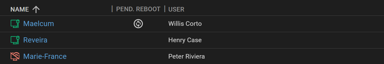 New Pending reboot column